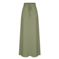 thumbnail image 6 of Skirts for Women Summer Long Maxi Skirt Elastic High Waist Tie Fashion Solid Color Casual Ankle Skirt Beach Dress with Pockets, 6 of 8