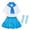 1-Sky Blue, variant on Cheerleader Outfit for Girls Stage Show Kindergarten Graduation Short Sleeve T-Shirt and Elastic Skirt Graduation Photography Outfit Party Dress up 3T