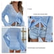 thumbnail image 5 of Suéter De Punto Para Mujer, Tops De Punto De Manga Larga Transpirables Con Cuello De Pico Calado Encantador Para Ir De Compras A La Oficina Para Mujer ANGGREK Otros, 5 of 8