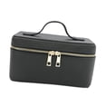 thumbnail image 1 of Bolsa organizadora de maquillaje, bolsa de almacenamiento de cosméticos con divisores para mujeres y niñas, bolsa de maquillaje para mujeres, bolsa de negro, 1 of 8