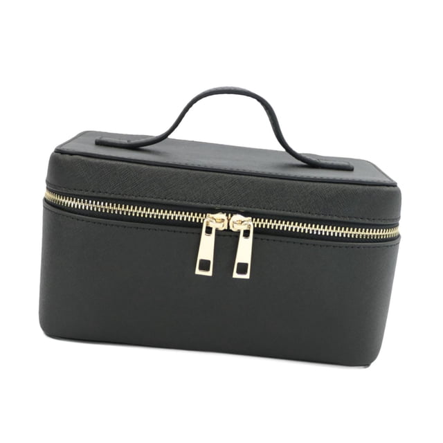 Bolsa organizadora de maquillaje, bolsa de almacenamiento de cosméticos con divisores para mujeres y niñas, bolsa de maquillaje para mujeres, bolsa de negro