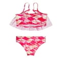 thumbnail image 6 of Girls Tankini Swimsuit 3 Piece Bathing Suit Kids Ruffle Top with Shorts Fish Tail Set Swimwear #01 Red & 10-11 Years, 6 of 8