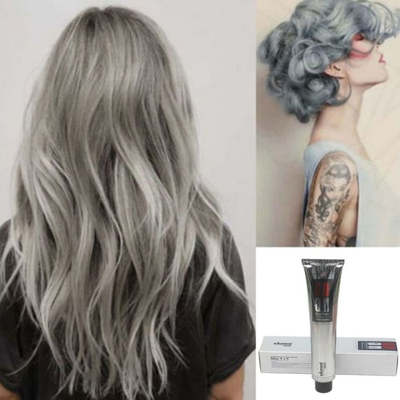 Fiudx Crema para Cabello Gris Claro Fashion Hair, Protección Del Color Glamurosa, Estilo Punk, 100 Ml, Nueva Fórmula, Kit de Coloración, Prueba de Sensibilidad, Estilo Elegante, Coloración Casera, Ca