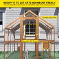 thumbnail image 5 of Pefilos 110" Large Outdoor Cat Cage, Weatherproof Cat Run Enclosure, Wood Cat Houses Catio Kitten Condo Backyard Shelter, Orange, 5 of 11
