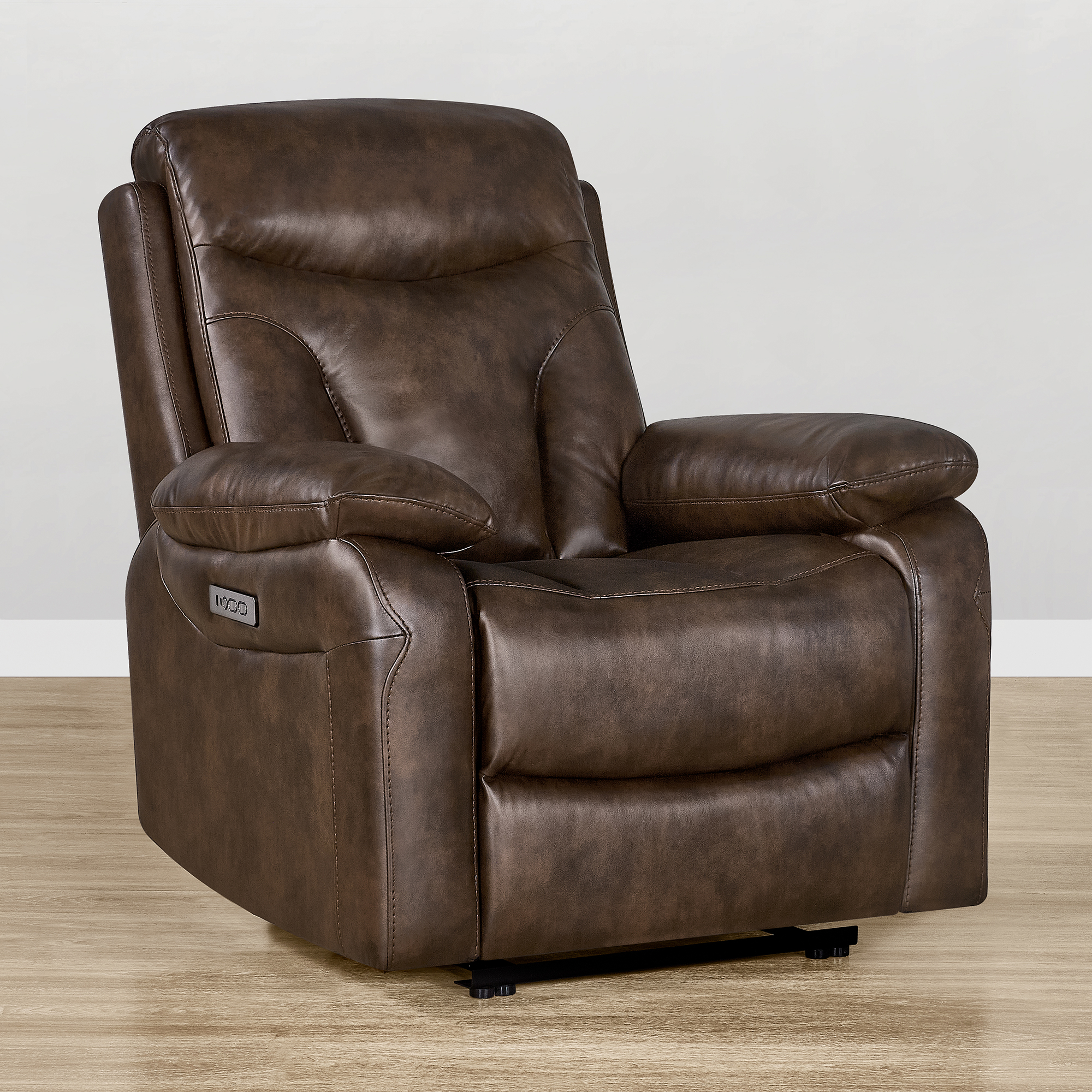 Spruce & SpringDual Motor Wall Hugger Power Recliner with Adjustable Headrest, Tan