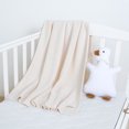 thumbnail image 4 of YIXPOH Organic Ribbed Baby Swaddle Blanket - 100% Soft Cotton Knit for Boys Girls Stroller Cuddle Blanket for Newborns Cream, 4 of 8