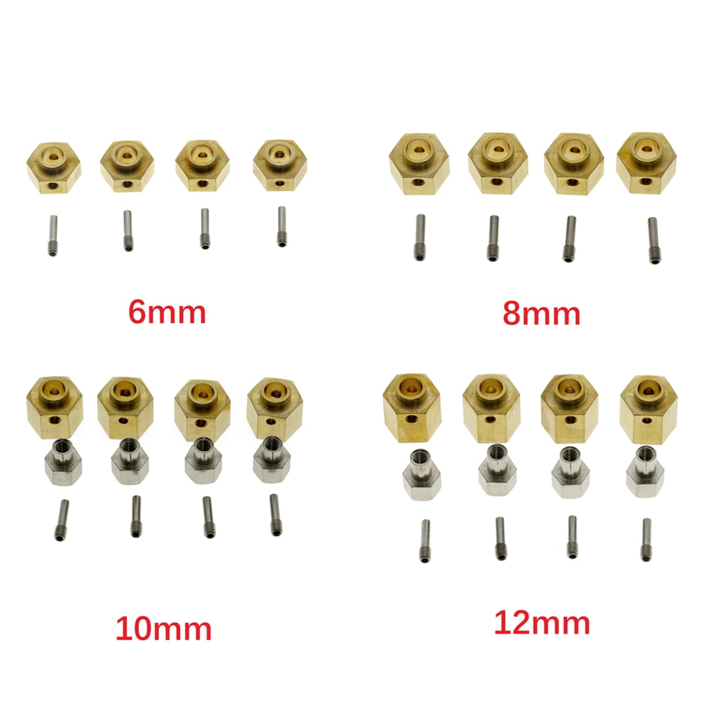 Brass 12MM Wheel Hex Extended Adapter for 1/10 RC Car Axial SCX10 iii AXI03007 