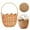 Brown, variant on Ctnporpo Scalloped Edge Round Basket with Handle Sturdy Wicker Storage Baskets Hand Woven Basket for Shelves Natural Baskets for Organizing Woven Storage Bin Decorative Shelf Organizer