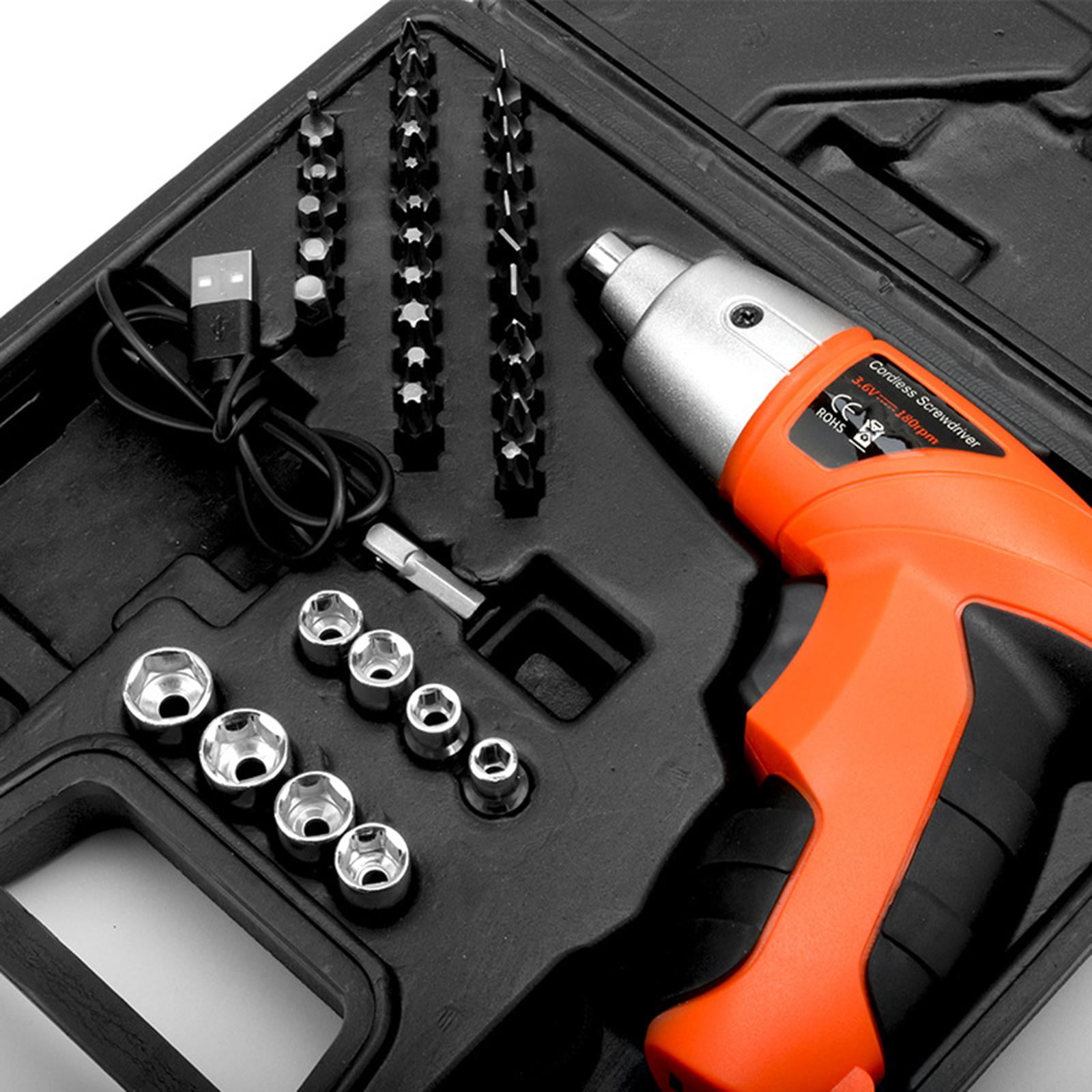 figatia Portable Screwdriver Set Cordless Electric Screwdriver 3.6V Home DIY Sturdy Rechargeable Precision Screwdriver Set