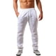 thumbnail image 1 of Pantalones de lino para hombre, pantalones largos y ligeros de verano, pantalones casuales de corte holgado, 1 of 6