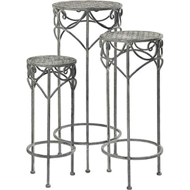 Round Trivet Wrought Iron Flower Plant Stand, Set of 3 Different Sizes, 28 Inch & 24 Inch & 20