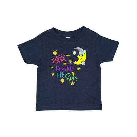 

Inktastic Twinkle Twinkle Little Star with Yellow Moon in Night Cap Gift Baby Boy or Baby Girl T-Shirt