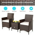 thumbnail image 6 of Gymax 3PCS Outdoor Rattan Conversation Set Patio Furniture Set w/ White Cushions, 6 of 9