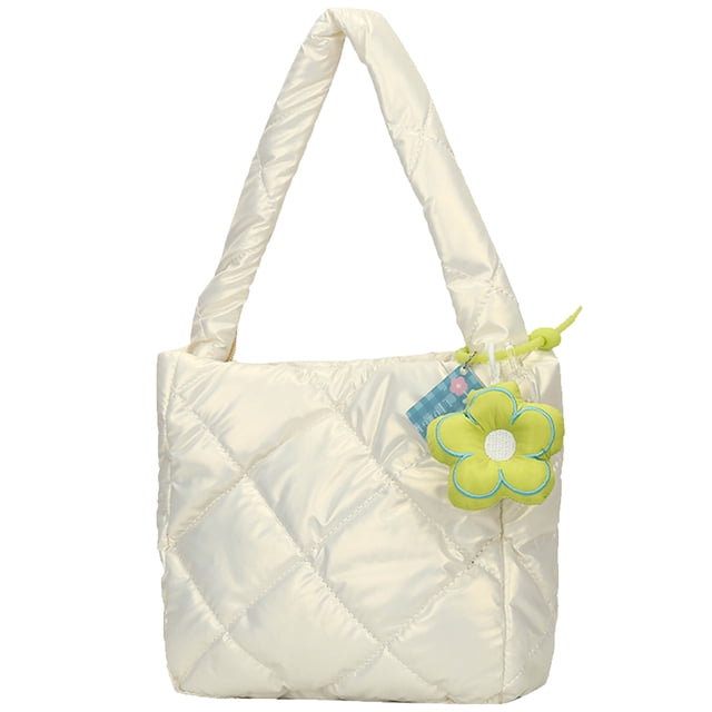 Bolso Hombro Acolchado para Mujer Bolso Shopper Gran Capacidad Con (blanco)