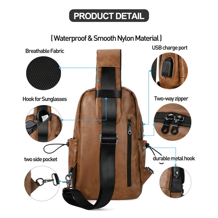 SYCNB Sling Backpack Crossbody Bag for Men Women,Small Backpack One  Shoulder Bag, Water Resistant Chest Bag