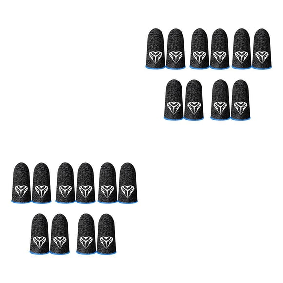 ZLight 5 Pairs Mobile Gaming Fingertip Sleeves Anti-Fingerprint Covers Oil-proof Breathable Ultrathin Portable Gloves Cots Blue 2Set