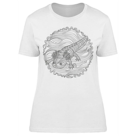 Axolotl In Patterned Style T-Shirt Women -Image by Shutterstock, Female x-Large