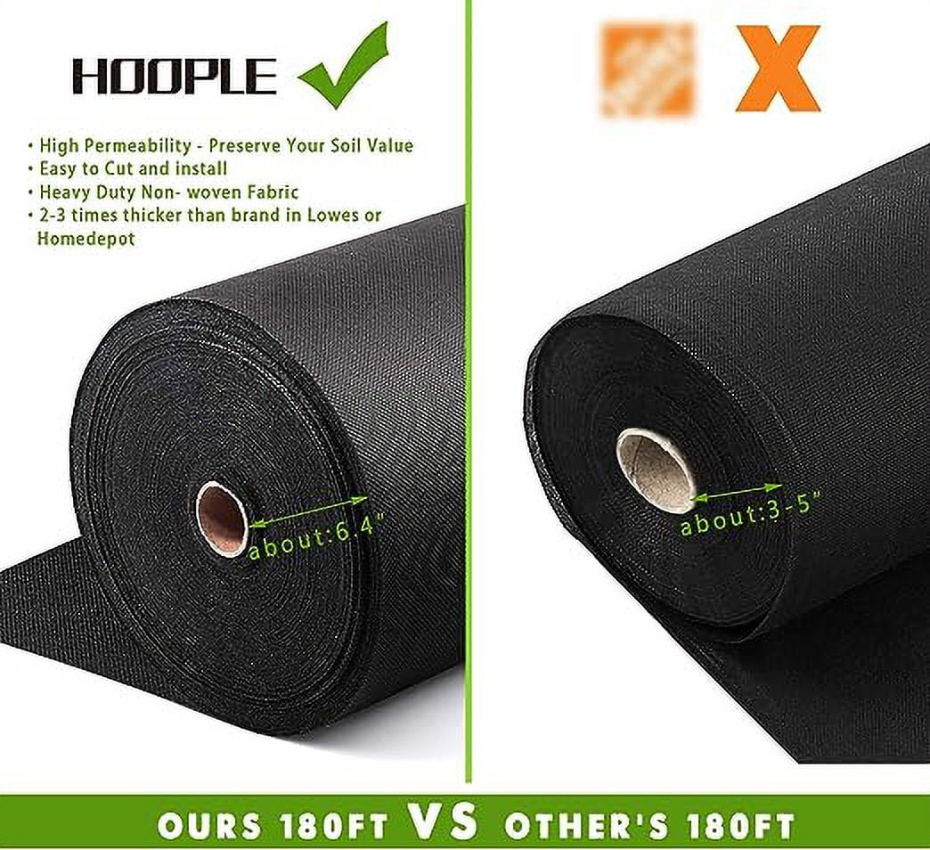 3FT*180FT Premium Garden Weed Barrier Landscape Fabric Durable & Heavy-Duty Weed Block, Easy Setup & Superior Weed Control (3.2oz-3ft*180ft)