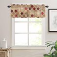 thumbnail image 3 of Valance Curtains for Windows Moroccan Pattern Geometric Kitchen Curtians Window Treatment Modern Abstract Red Topper Curtain Rod Pocket Valances for Kitchen Bathroom Living Room 1 Panel 54x18 inch, 3 of 6
