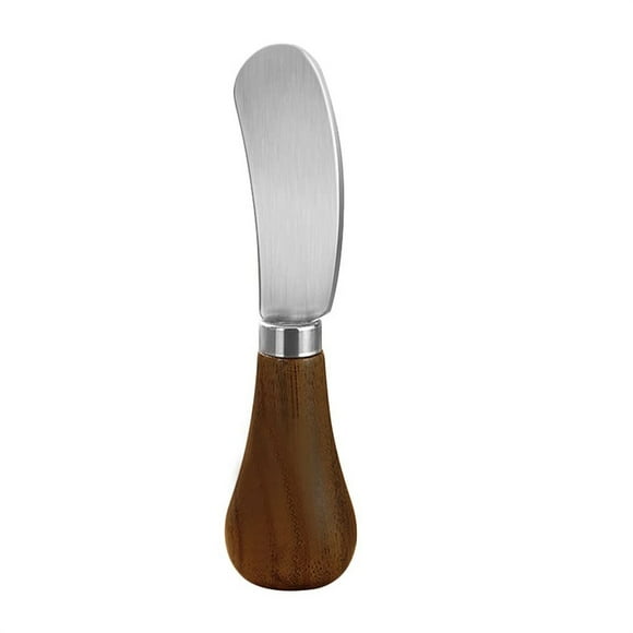 Cuchara para untar mantequilla y queso de acero inoxidable con mango de madera, para cortar y untar mermelada y fruta, 30 g