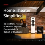 Fluance Ai81 Elite Powered 2-Way Floorstanding Tower Speakers, 150W Built-in Amplifier for 2.0 Stereo Music & Movie Listening, TV, Turntable, PC & Bluetooth - 2x RCA, Optical, Sub Out (Natural Walnut