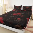 thumbnail image 3 of Castle Fairy Teens Flower Rose Twin Sheet Sets 3pcs,Chic Floral Blossoms Twin Fitted Sheet Microfiber,Vintage Aesthetic Breathable Flat Sheet,Ultra Soft Home Decor, 3 of 7