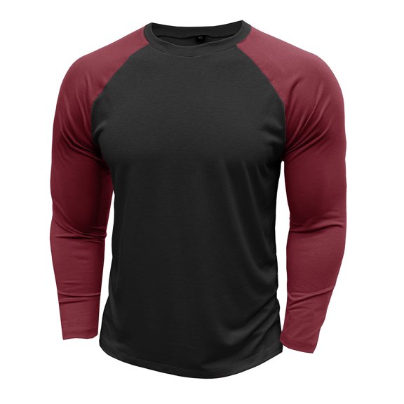 Tisuna Fall T-Shirts For Mens Comfortable Crew Neck Tops Men Color Blocking T Shirts For Athletic Casual Size M