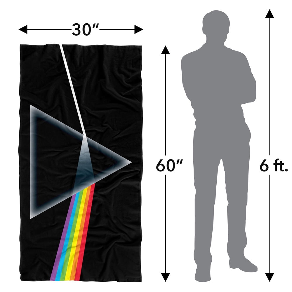 Pink Floyd Beach Towel, 30"x60", Dark Side of The Moon Beach Towel