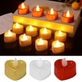thumbnail image 3 of Wovilon 24 Pcs Flameless 1.6" Heart Shape Led Candles, Electric Candle, Tealight Wedding Party Anniversary for Wedding Halloween Thanksgiving Christmas Themed Party Valentines Decorations (Yellow), 3 of 4