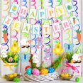 thumbnail image 5 of Joyfy 31 Pcs Easter Decorations,Cutouts Swirls Garland,Tissue Fans & Tissue Poms,Egg Bunny Foil Swirl,Hanging Easter Decor Home/Office Party Supplies, 5 of 5