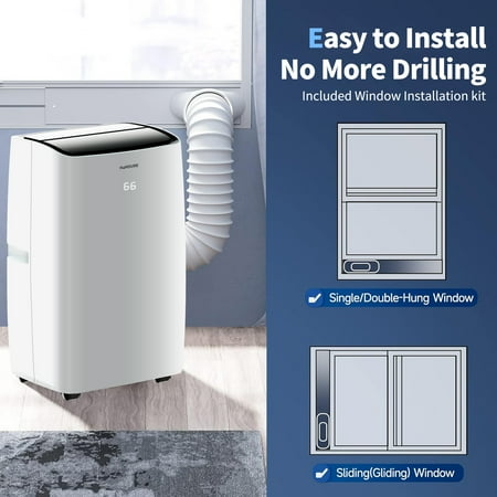 HUMSURE Portable Air Conditioner 14000 BTU(ASHRAE) ,Suitable for 420 sq ft of Rooms, Floor Standing Air Conditioning AC Unit with Remote Control and Installation Kit, 5-In-1 Function 9200BTU(SACC)