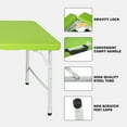 thumbnail image 4 of HooKung 4 FT Folding Table with Carry Handle, Portable Fold-in-Half Plastic Table, Rectangle Foldable Table for Indoor/Outdoor Green, 4 of 7
