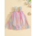 thumbnail image 2 of Bagilaanoe Newborn Baby Girl Summer Rompers Dress Flower Print Sleeveless Bodysuit 6M 12M 18M 24M Infant Tulle A-line Princess Dresses, 2 of 9