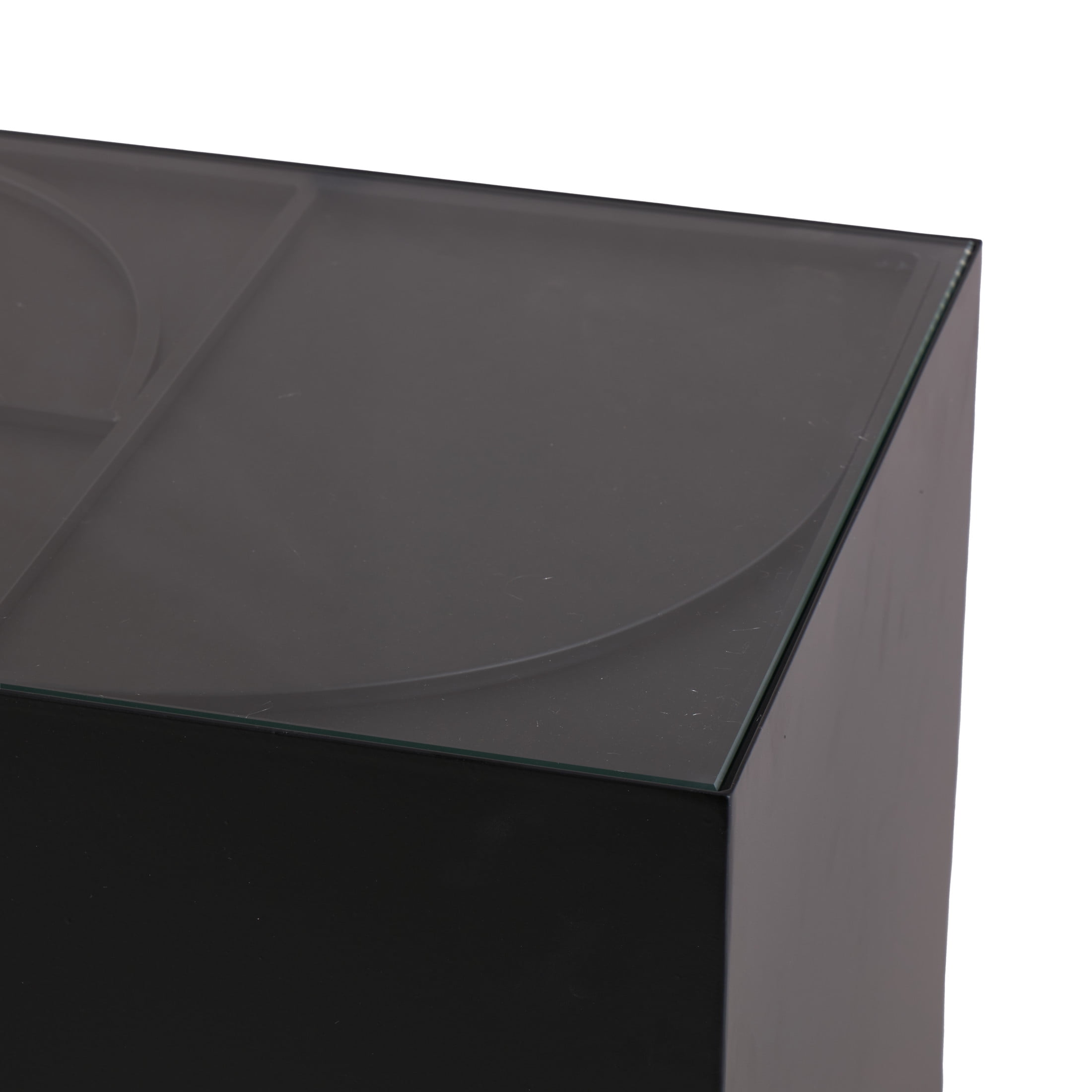 DecMode 47" x 30" Black Metal Rectangular Geometric Console Table with Stacked Arched Table Leg, 1-Piece
