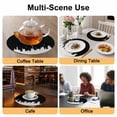 thumbnail image 2 of Abstract Black Round 13 Inch Placemats Set of 4, Modern Minimalist Graffiti Artwork HeatResistant Non Slip Place Mats for Dining Table, Wipeable Braided Kitchen Table Mats for Housewarming, 2 of 9