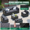 thumbnail image 6 of Clouddwell 7-Piece Patio Furniture Set On Sale, Black Rattan Wicker Outdoor Sectional Sofa Couch with Table Patio Conversation Set for Lawn& Backyard, Gray, 6 of 6