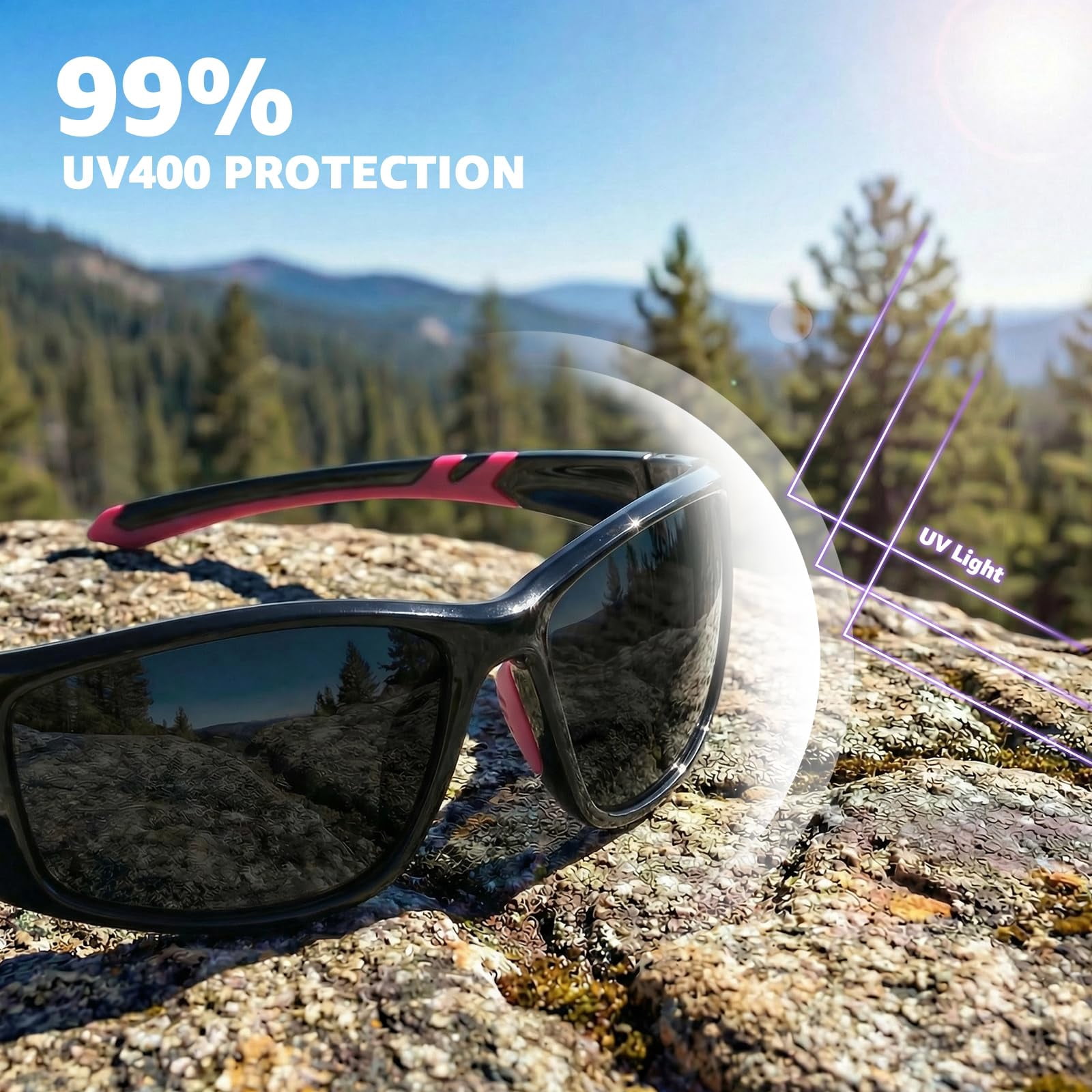 Myiaur Polarized Running Sunglasses for Men Women, UV400 Photochromic Sun Glasses Ideal for Sports Driving Cycling Fishing