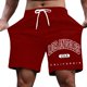 thumbnail image 1 of Pantalones cortos casuales con estampado de letras estilo urbano para hombre, ligeramente elásticos, de poliéster, 1 of 4