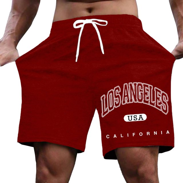 Men's Casual Shorts For Everyday Relaxation And Street Style With Letter Print Wardrobe