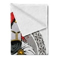 thumbnail image 2 of Medieval Soft Flannel Fleece Throw Blanket, Middle Ages Knight Traditional Costume and Heroic Pastme, Cozy Plush for Indoor and Outdoor Use, 70" x 90", Multicolor, by Ambesonne, 2 of 5