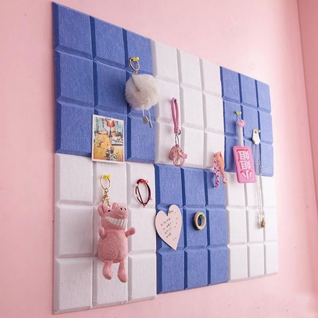 12x12 Inch Felt Letter Message Board Decorative Wall Bulletin Board with Adhesives-red-