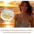 thumbnail image 5 of Starfish Necklace Gold Shell Necklace Seashell Necklaces for Women Ocean Necklaces Beach Vacation Essentials Summer Outfits Holiday Jewelry Trendy Bea, 5 of 5