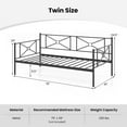 thumbnail image 2 of Costway Metal Twin Daybed with Slats, Black, 2 of 9