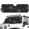 thumbnail image 2 of Uorisanigo White Spider Web Windshield Sunshade for Jeep Wrangler,Sun Visor Windshield Sun Shade Blocks UV Rays,Foldable Shade Heat Shield for Rubicon Sahara TJ JK JKU 2 Door & 4 Door, 2 of 7