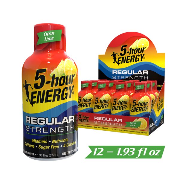 5hour ENERGY Shot, Regular Strength, Citrus Lime, 1.93 oz, 12 count