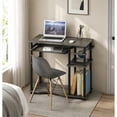 thumbnail image 2 of Furinno Abbott Desk, 31.5 Inch Grey Computer Desk with Keyboard Tray, Easy Assembly Gaming Desk with Storage Shelf, Office Desk for Home Office, Bedroom, Grey Oak, 2 of 5