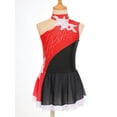thumbnail image 3 of CHICTRY Girls Sparkle Rhinestone Figure Skating Dress Sleeveless Sequins Floral Dance Leotard Bodysuit Red 8, 3 of 7