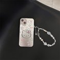 thumbnail image 4 of Funda de teléfono móvil de TPU electrochapada Popular Hello Cute Kitty con correa para iPhone 15 14 13 12 11 Pro max contraportada, 4 of 4