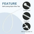thumbnail image 3 of Cable Zip Ties Self-Locking Nylon Wire Tie Wraps Heavy Duty Cord Management White 8Inch, 3 of 6