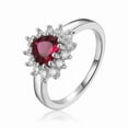 thumbnail image 2 of Ruby Halo Heart Ring, 2 of 9